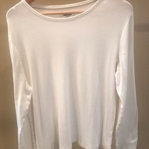 St John’s Bay ivory long sleeve crew neck tshirt